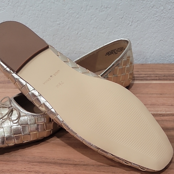 Gold Woven Ballet Flats - Picture 6 of 6